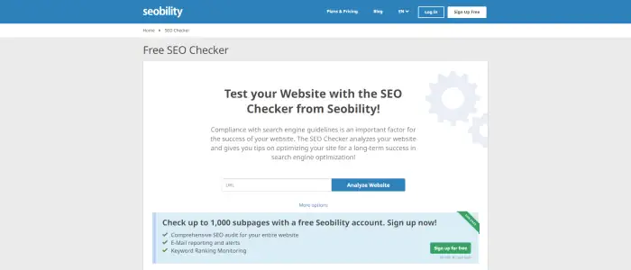 seobility seo checker can help you understand what your website's seo is like and where it could be improved