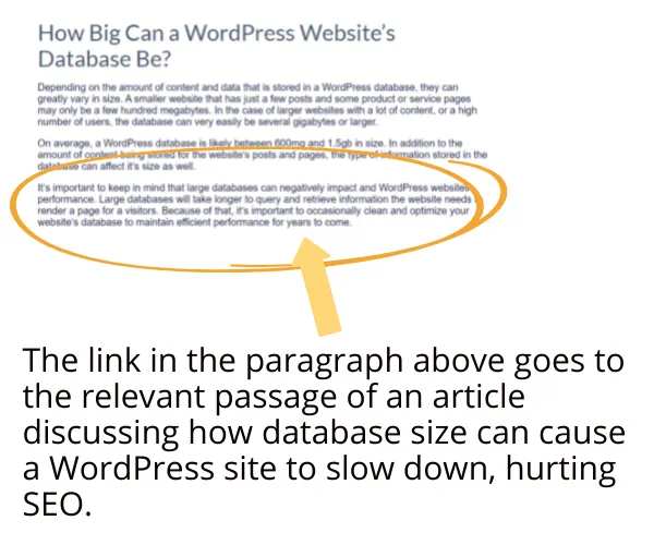 example of internal linking helping SEO